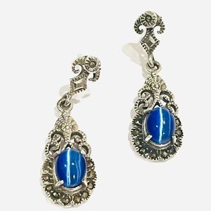 Vintage sterling silver earrings with amethyst